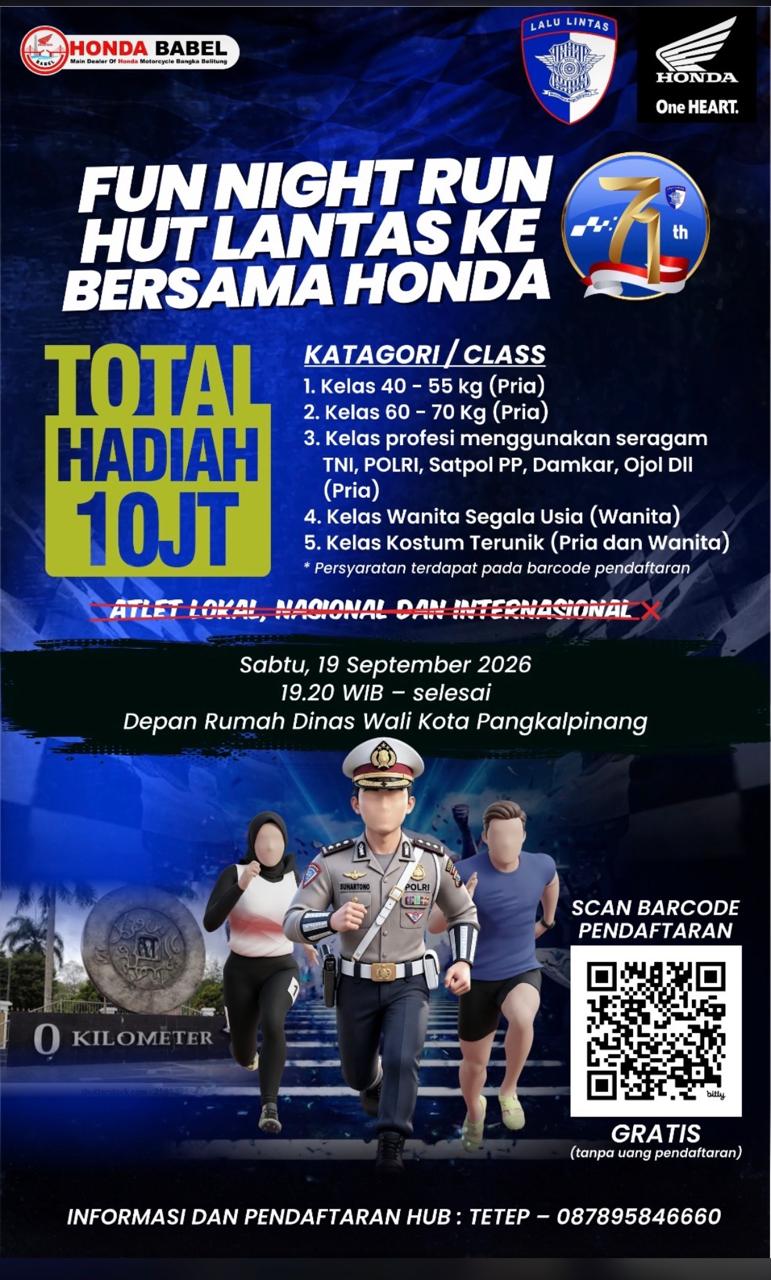 Fun Night Run - Hut Lantas ke-71 Bersama Honda